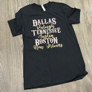 Bella Canvas Country Star Trey Lewis Song Lyrics T-Shirt Crewneck Black Size M